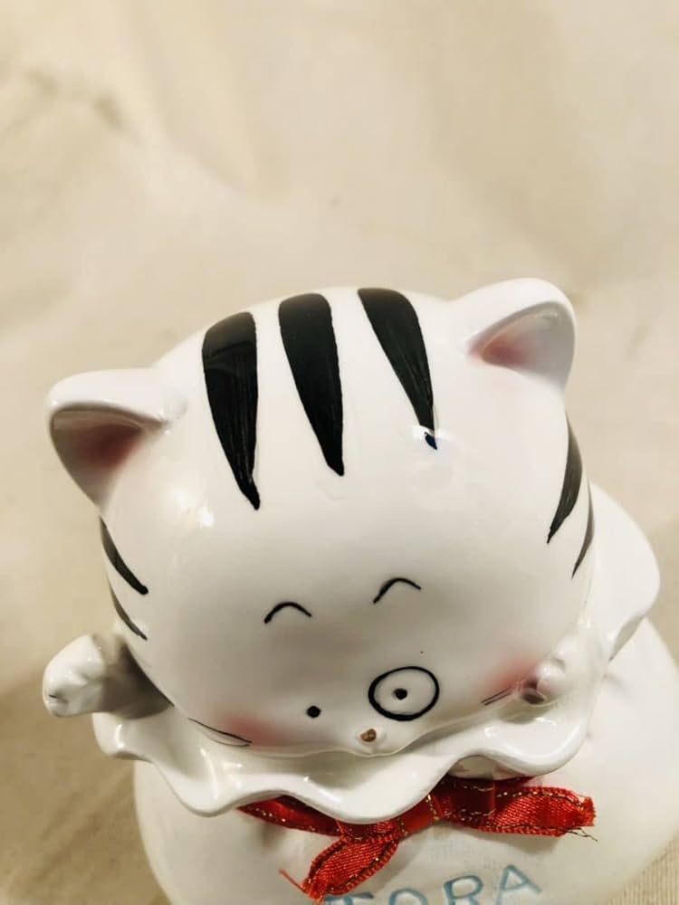Amazon | 昭和レトロ当時物 かわいい トラ吉 猫 ネコ 陶器 貯金